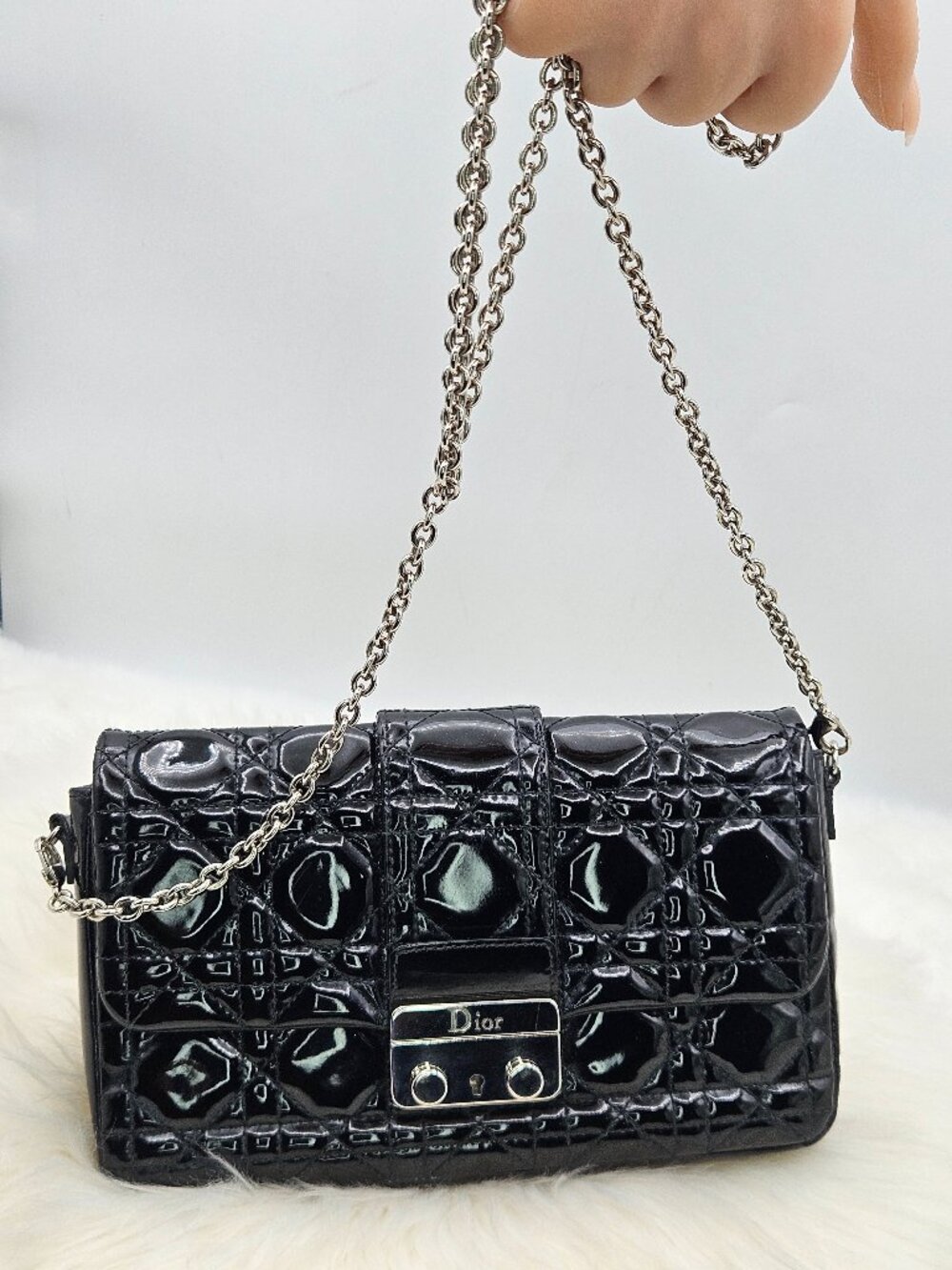 Christian Dior - Ms.D Promenade Black Cannage Quilt Patent Leather Bag